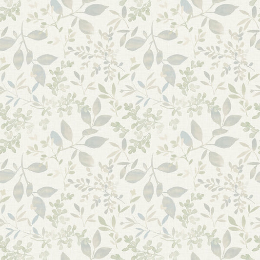 Tinker Teal Woodland Botanical Wallpaper