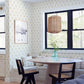 Ervic Blue Leaf Block Print Wallpaper