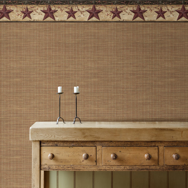 Kent Red Woven Wallpaper