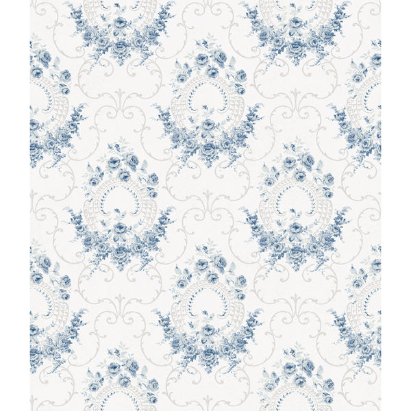 Georgiana Navy Tearose Wallpaper