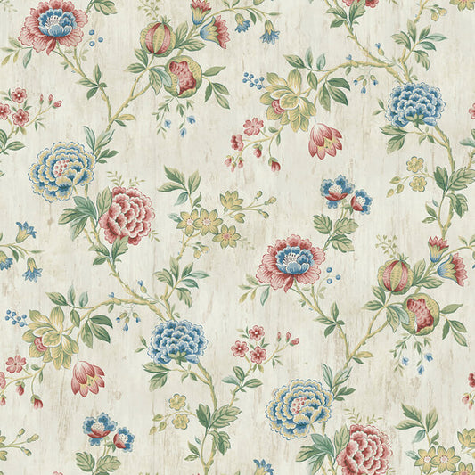 Chrysanthemum Multicolor Jacobean Wallpaper