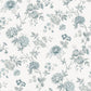Chrysanthemum Teal Jacobean Wallpaper