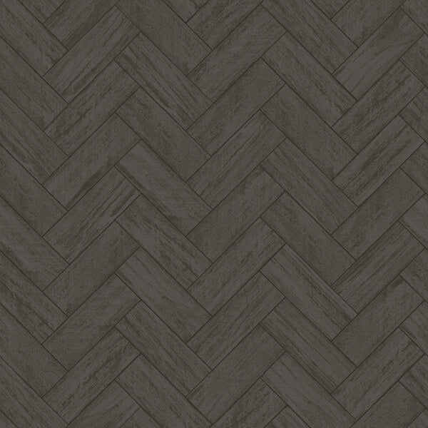 Kaliko Dark Grey Wood Herringbone Wallpaper