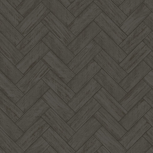Kaliko Dark Grey Wood Herringbone Wallpaper