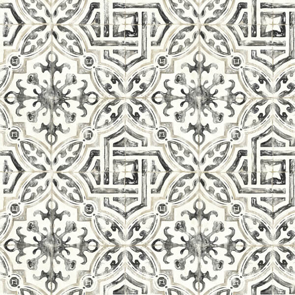 Sonoma Black Spanish Tile Wallpaper