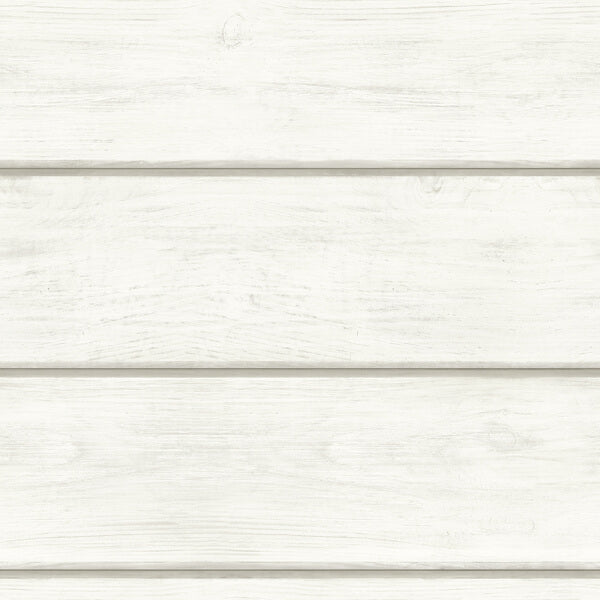 Cassidy White Wood Planks Wallpaper