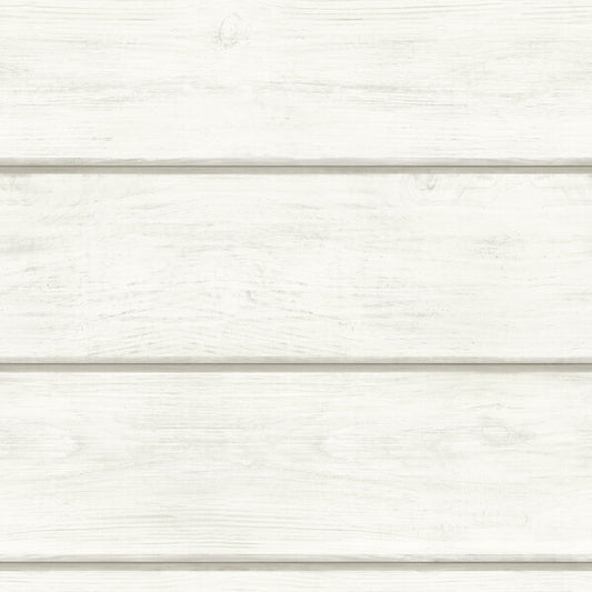 Cassidy White Wood Planks Wallpaper