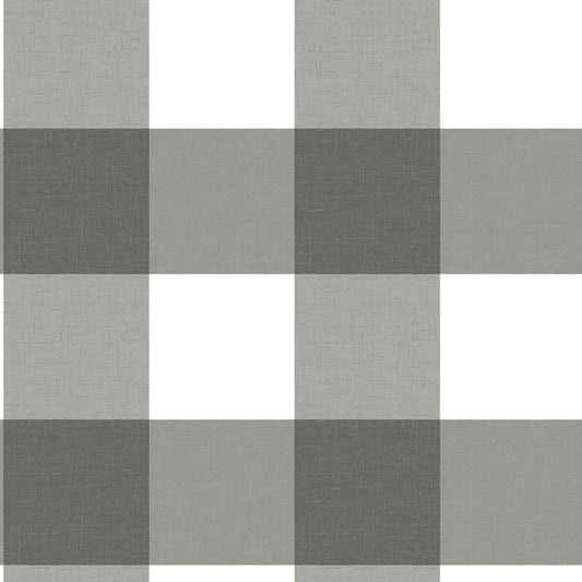 Amos Charcoal Gingham Wallpaper