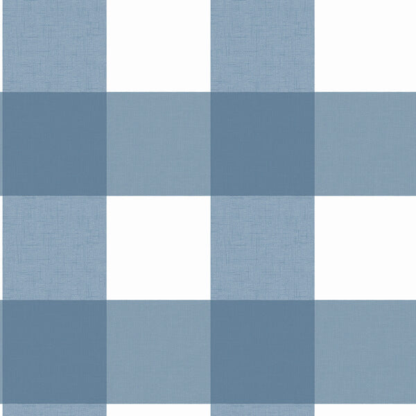 Amos Navy Gingham Wallpaper