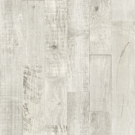Chebacco Light Grey Wooden Planks Wallpaper
