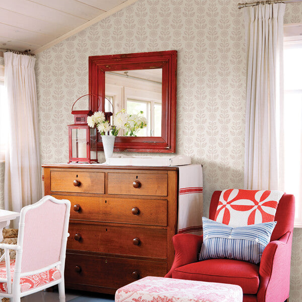 Light Grey Dolly Wallpaper