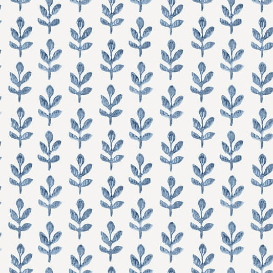 Whiskers Blue Leaf Wallpaper