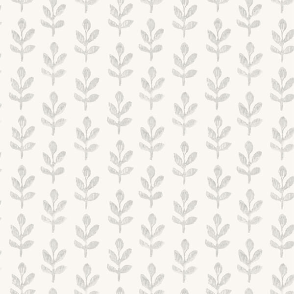Whiskers Light Grey Leaf Wallpaper