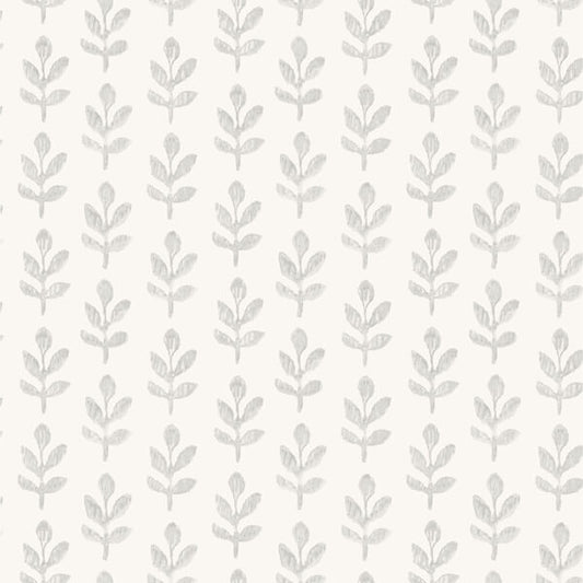 Whiskers Light Grey Leaf Wallpaper