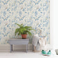 Imperial Garden Blue Botanical Wallpaper