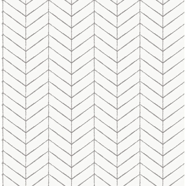 Bison Dark Grey Herringbone Wallpaper