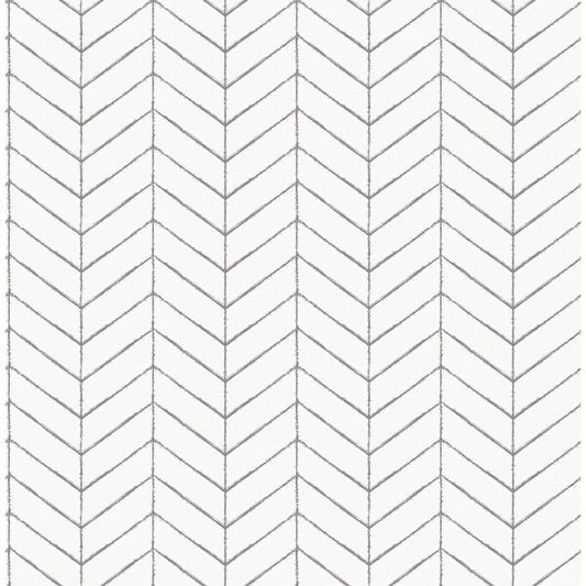 Bison Dark Grey Herringbone Wallpaper