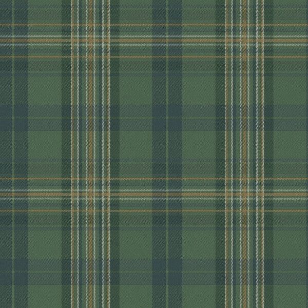 Austin Green Plaid Wallpaper