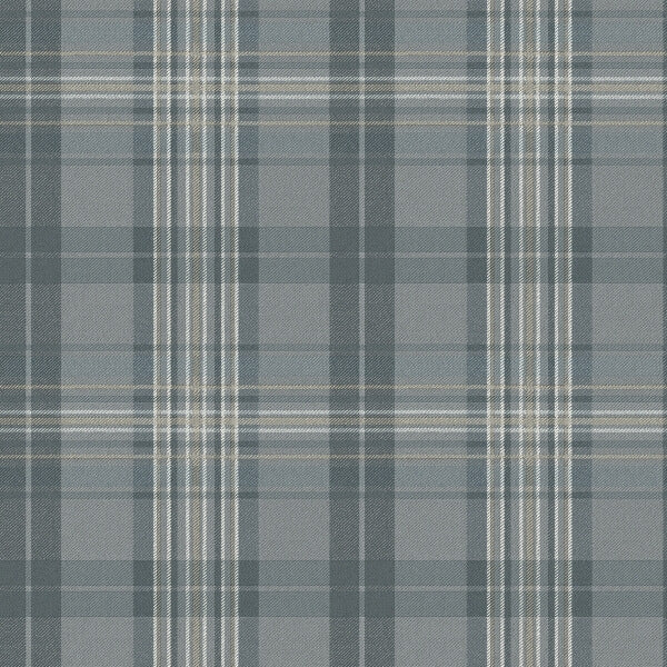 Austin Slate Plaid Wallpaper