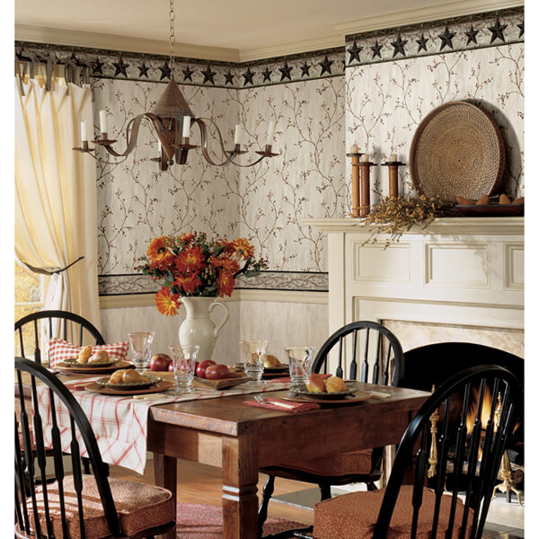 Justine Light Grey Berry Trail Wallpaper