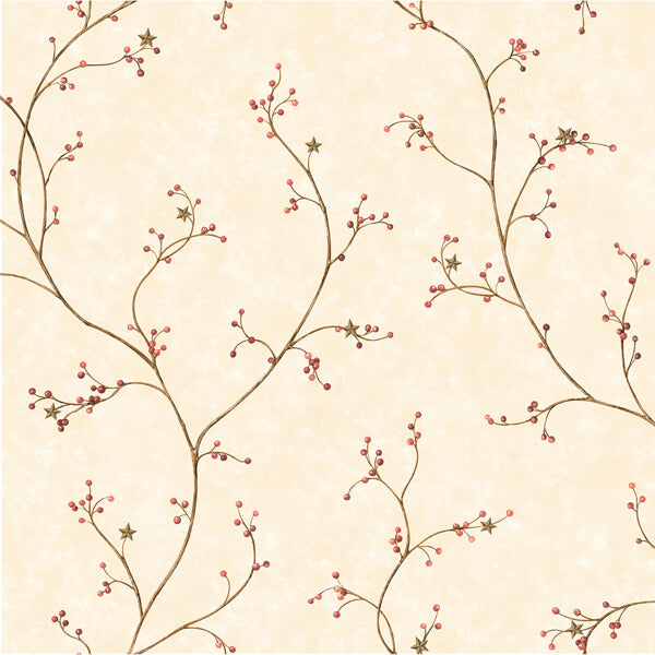 Justine Khaki Berry Trail Wallpaper