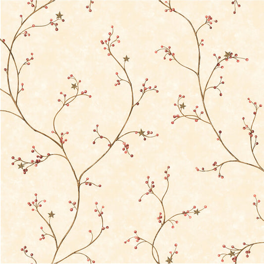 Justine Khaki Berry Trail Wallpaper