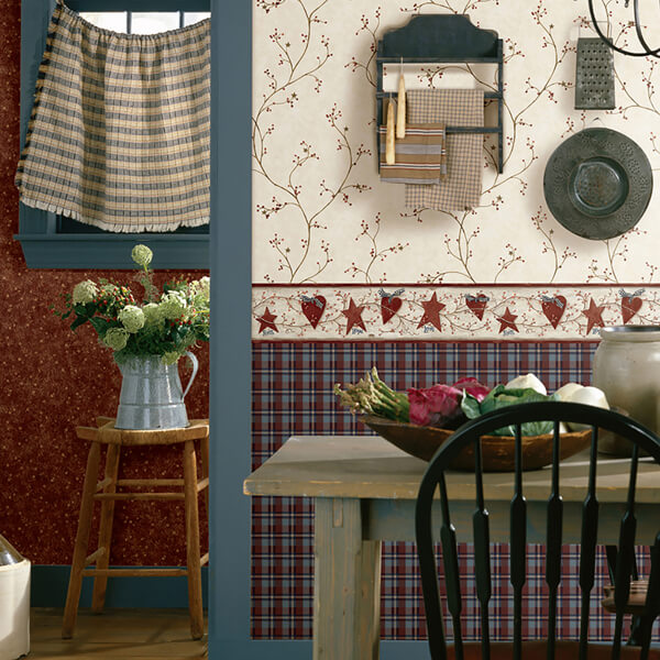 Justine Khaki Berry Trail Wallpaper