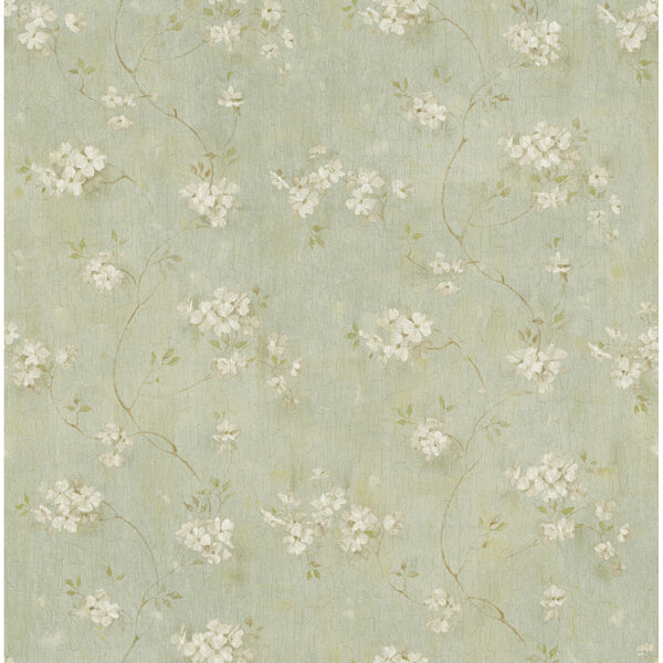 Braham Aqua Floral Trail Wallpaper