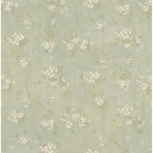 Braham Aqua Floral Trail Wallpaper