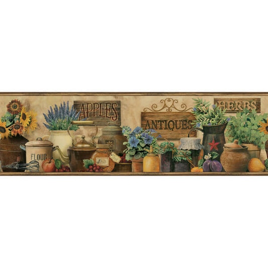 Brittany Black Antiques & Herbs Wallpaper