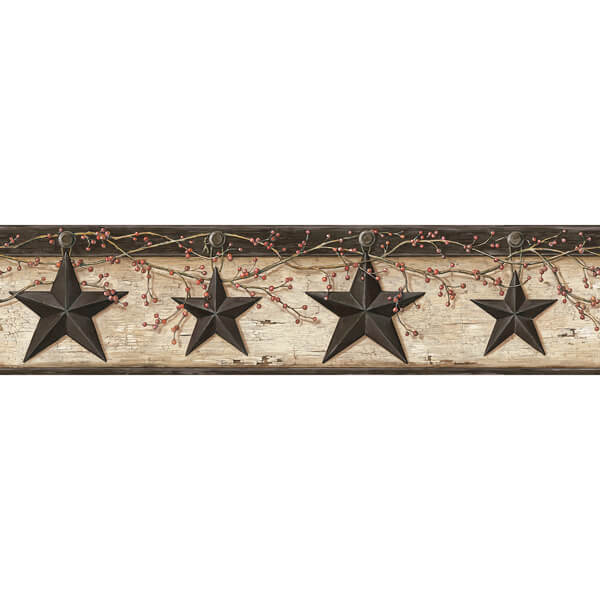 Ennis Charcoal Rustic Barn Star Wallpaper