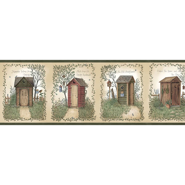 Fisher Sage Outhouse Wallpaper