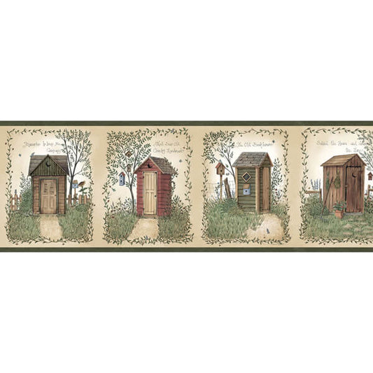 Fisher Sage Outhouse Wallpaper