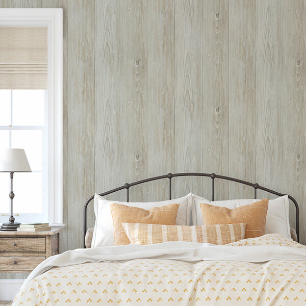 Mapleton Seafoam Wood Wallpaper