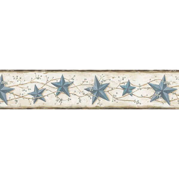 Blue Heritage Tin Star Wallpaper