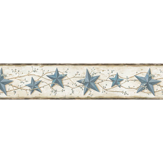 Blue Heritage Tin Star Wallpaper