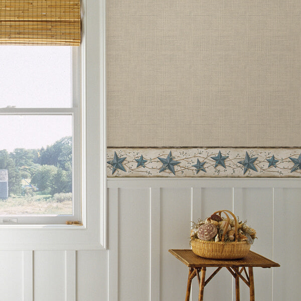 Blue Heritage Tin Star Wallpaper