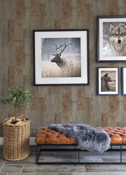 Chebacco Brown Wood Planks Wallpaper