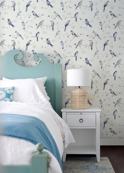 Birdsong Blue Trail Wallpaper