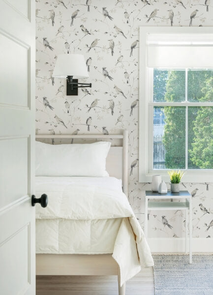 Birdsong Grey Trail Wallpaper