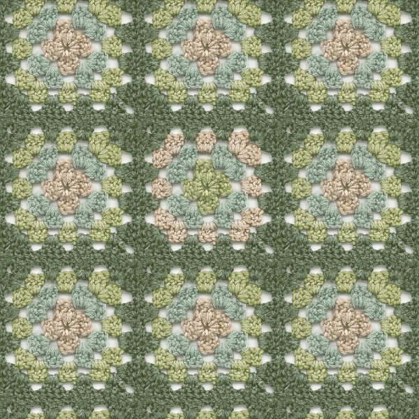 Maud Green Crochet Geometric Wallpaper