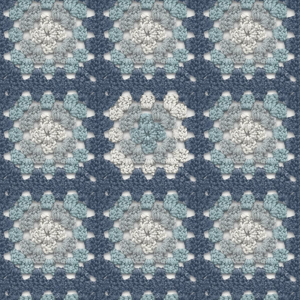 Maud Blue Crochet Geometric Wallpaper