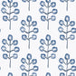 Plum Tree Blue Botanical Wallpaper