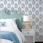 Plum Tree Blue Botanical Wallpaper