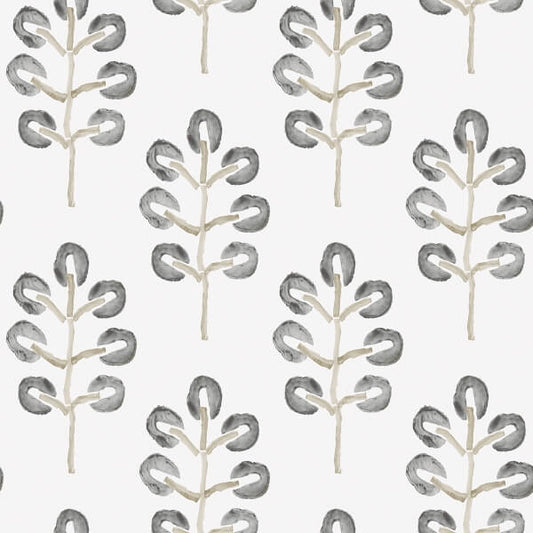 Plum Tree Black Botanical Wallpaper
