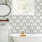 Plum Tree Black Botanical Wallpaper