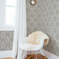 Plum Tree Grey Botanical Wallpaper