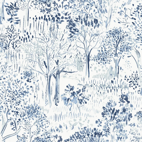 Walden Navy Forest Wallpaper