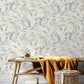 Pinnate Taupe Leaves Wallpaper