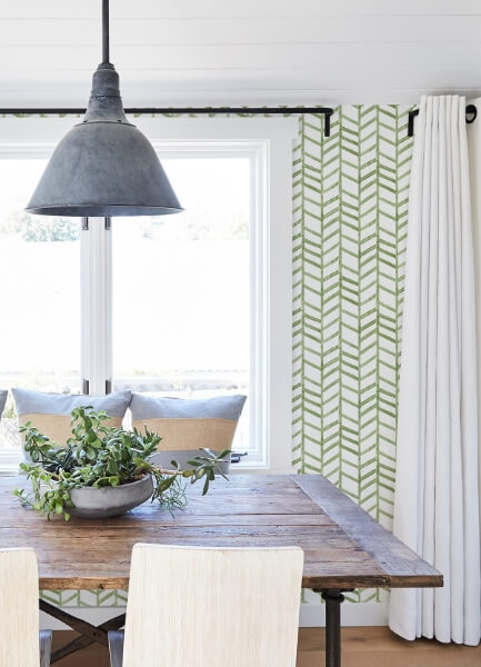 Fletching Green Geometric Wallpaper